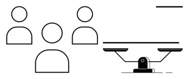 Takım çalışmasını temsil eden üç insan figürü eşitliği, eşitliği ve karar vermeyi sembolize ediyor. Çeşitlilik, ahlak, adalet, denge, takım çalışması, kapsayıcılık için ideal