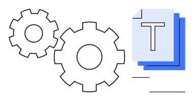 Katmanlı metin dokümanlarının yanında kilitli vitesler. Otomasyon, içerik akışı, üretkenlik, takım çalışması, sistem tasarımı, optimizasyon ve basit iniş sayfası için ideal