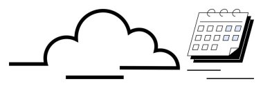 Görünür tarihli spiral takvimin yanında bulut, zaman yönetimi, bulut hesaplama ve planlamayı temsil ediyor. Proje yönetimi, son teslim tarihleri, zamanlama, çevrimiçi veriler, organizasyon için ideal