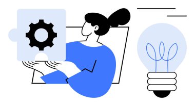 Elindeki bulmaca parçası işbirliği ve problem çözmeyi sembolize ediyor. İlham almak için yanında ampul taşıyor. Yenilik, takım çalışması, beyin fırtınası, strateji, ticaret, yaratıcılık için ideal