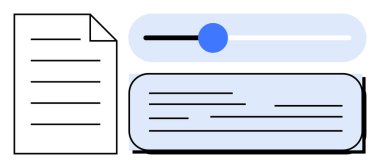 Kağıt belge, kişiselleştirme, organizasyon ve etkileşim için kaydırma ve metin kutusu arayüzü ögelerinin yanında. Veri yönetimi, düzenleme, içerik oluşturma, kullanıcı arayüzü, kişiselleştirme için ideal