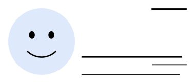 Mutlu yüz sembolü minimalist yatay çizgilerin yanında, neşeyi, berraklığı ve bağlantıyı temsil ediyor. İletişim, takım çalışması, pozitiflik, kullanıcı arayüzü, marka ilişkileri farkındalığı için ideal