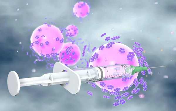 Vaccinazione del papillomavirus umano (HPV), illustrazione medica 3D — Foto Stock