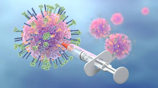 Influensa eller influensavaccination, medicinskt 3D illustration — Stockfoto
