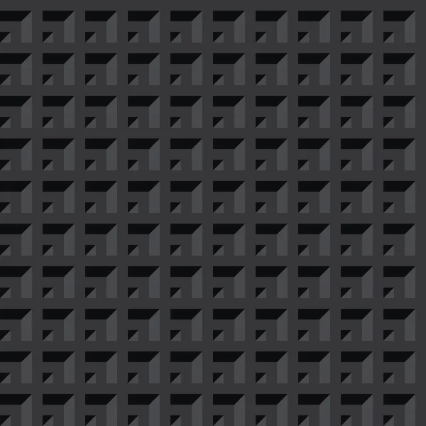 Seamless Black Abstract Geometric Dark Shadow Surface Pattern — Stock Vector