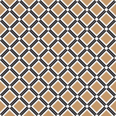 Sorunsuz vintage geometrik kare rhombus desen siyah ve altın