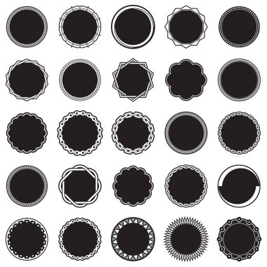 Yuvarlak Dekoratif kenarlık çerçeveleri sağlam topluluğu arka plan dolu. Vintage etiket tasarımları için idealdir.