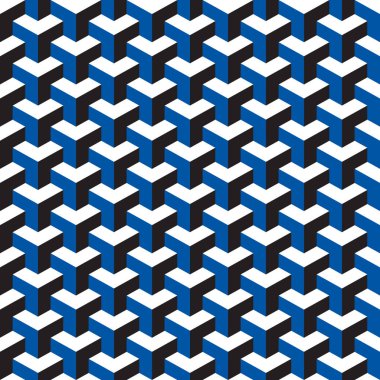 Sorunsuz soyut geometrik küpleri optik illüzyon desen