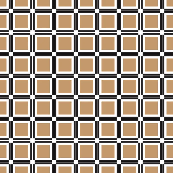 黑色和金色的无缝复古几何方形菱形图案 — 图库矢量图片