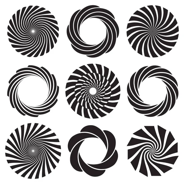 Conjunto Espiral Arte Óptico — Vector de stock