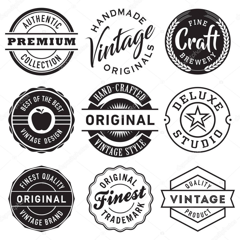 Vector Set of Vintage Labels