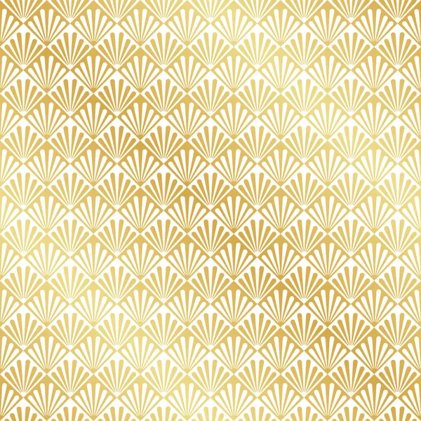 Oro Inconsútil Art Deco Patrón Hoja Palma Fondo — Vector de stock