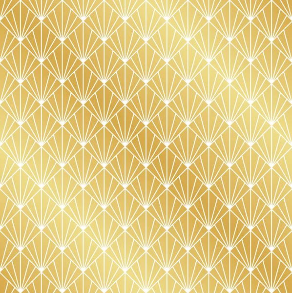 Patrón Art Deco Oro Sin Costuras — Vector de stock