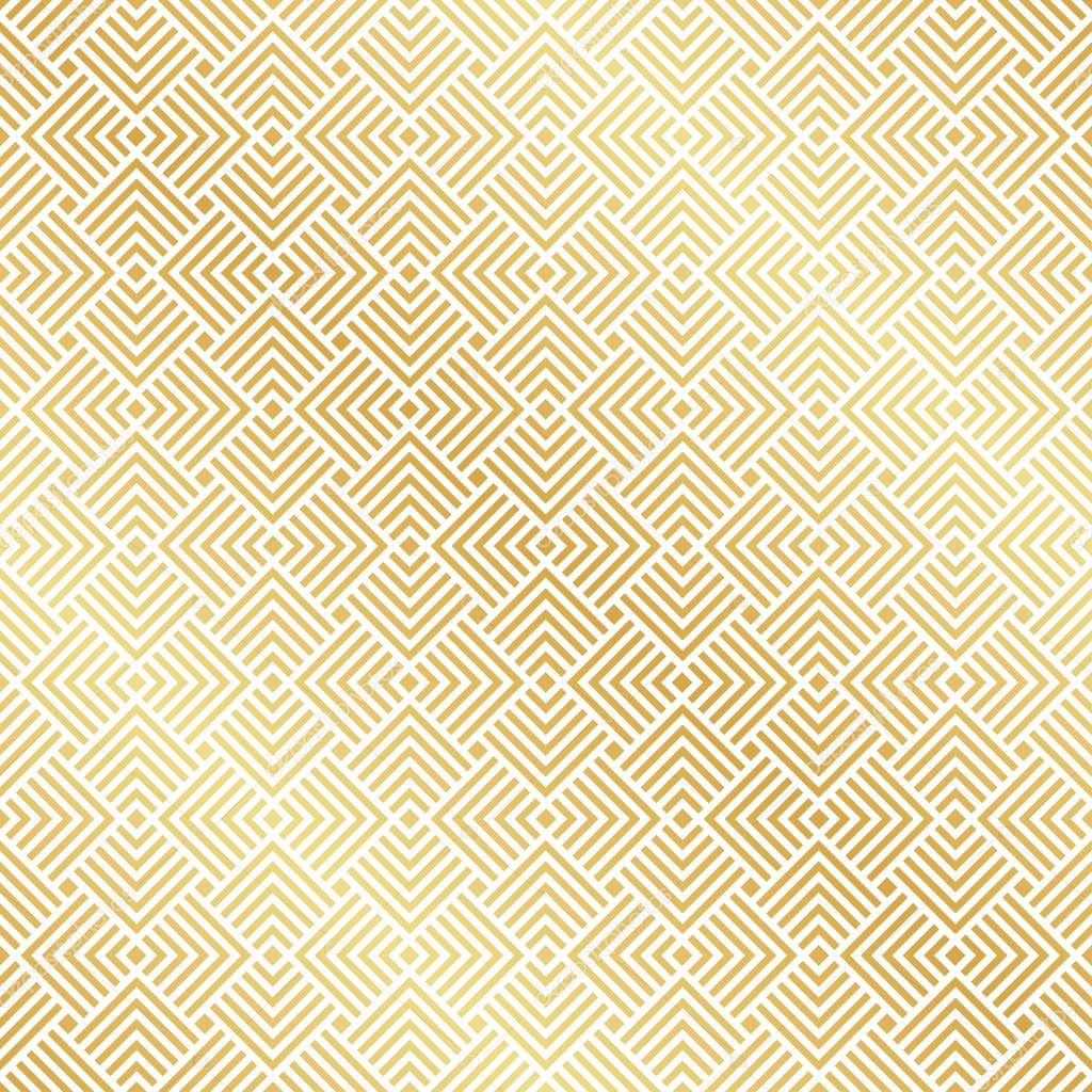 Abstract Seamless Gold Art Deco Vector Pattern