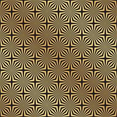 Sorunsuz siyah ve altın Art Deco vektör desen