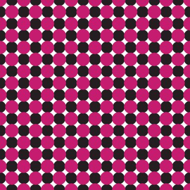 Kesintisiz geometrik nokta desen arka plan. Fuşya Pembe, siyah beyaz desen.