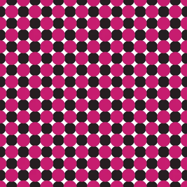 Sfondo Pois Geometrico Senza Cuciture Motivo Fucsia Rosa Bianco Nero — Vettoriale Stock