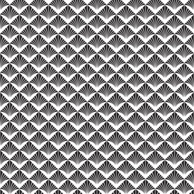 Soyut sorunsuz siyah ve beyaz Art Deco vektör desen
