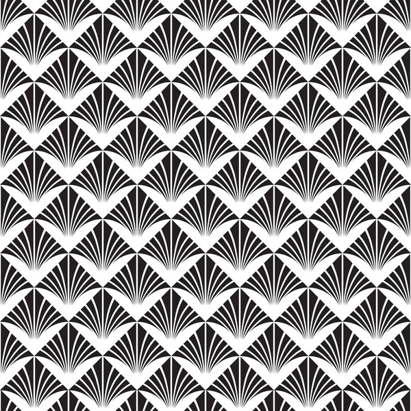 Abstract Seamless Black White Art Deco Vector Pattern — Stock Vector