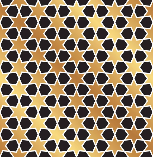 Seamless Christmas black and gold star wrapping paper pattern. Christmas star pattern background.