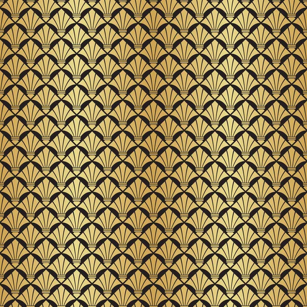 Απρόσκοπτη Μαύρο Και Χρυσό Art Deco Διάνυσμα Μοτίβο Φόντου — Διανυσματικό Αρχείο