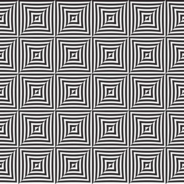 Seamless Abstract Black White Art Illusion Pattern — Stock Vector