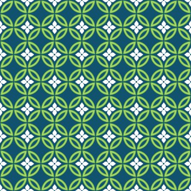 Kusursuz Kesişen Geometrik Vintage Çember Deseni