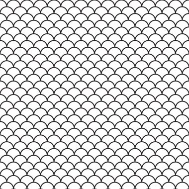 Seamless soyut eğri Art Deco tarak yaprak modeli