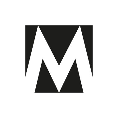 M harfi logosu soyut tarzda.