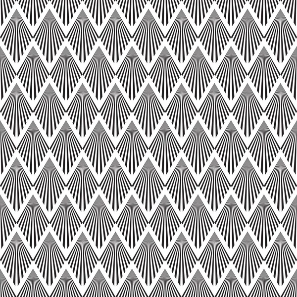 Seamless Art Deco Fan Pattern Background — Stock Vector