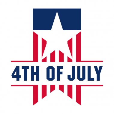 Dört Temmuz vintage etiket 1776 yılında Amerika Birleşik Devletleri bağımsızlık anısına.