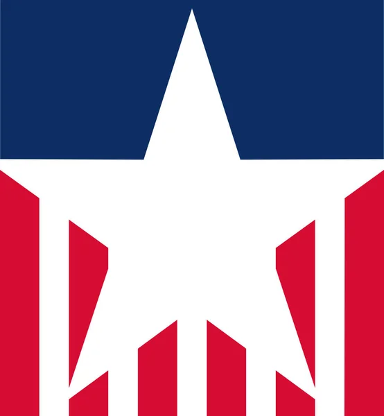 Icona Stilizzata Con Bandiera Usa Ideale Celebrazioni Del Luglio Grafica — Vettoriale Stock