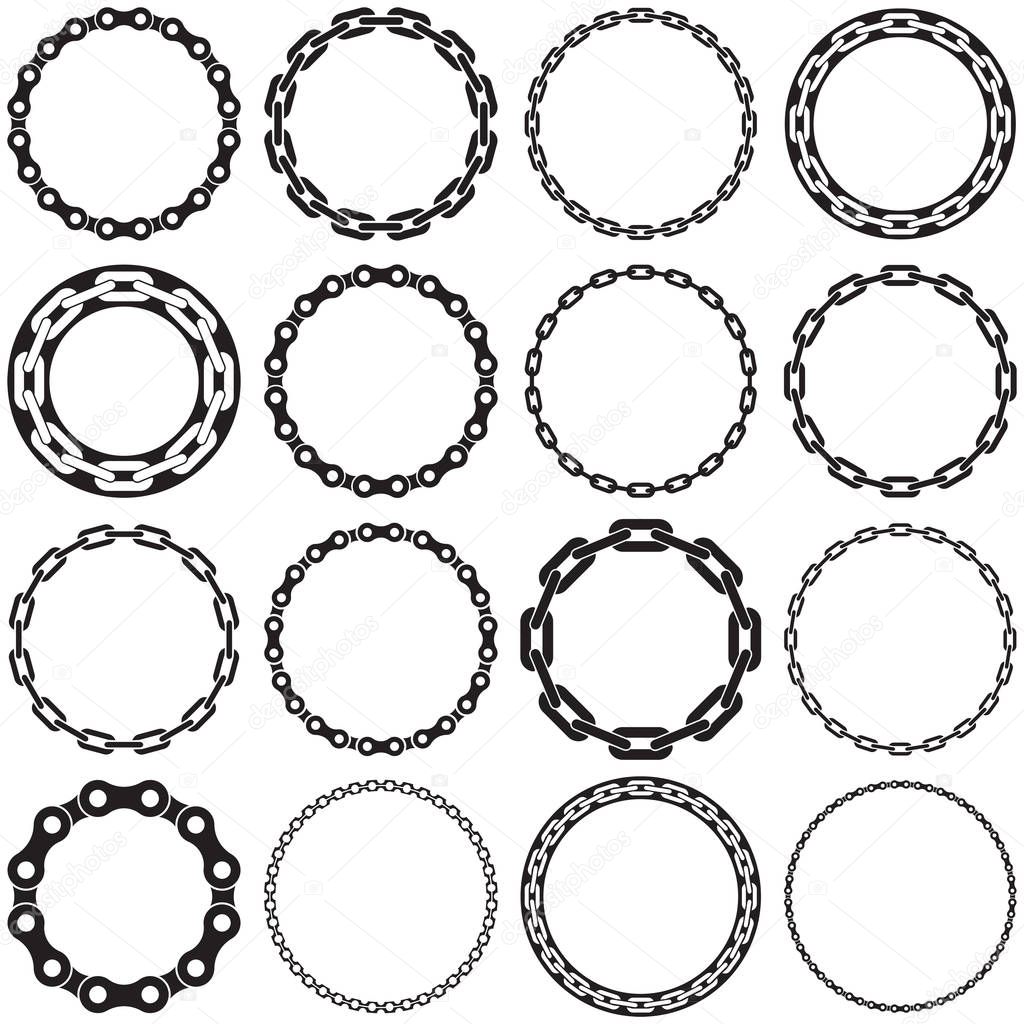 Collection of Chain Border Frames. Ideal for label designs.