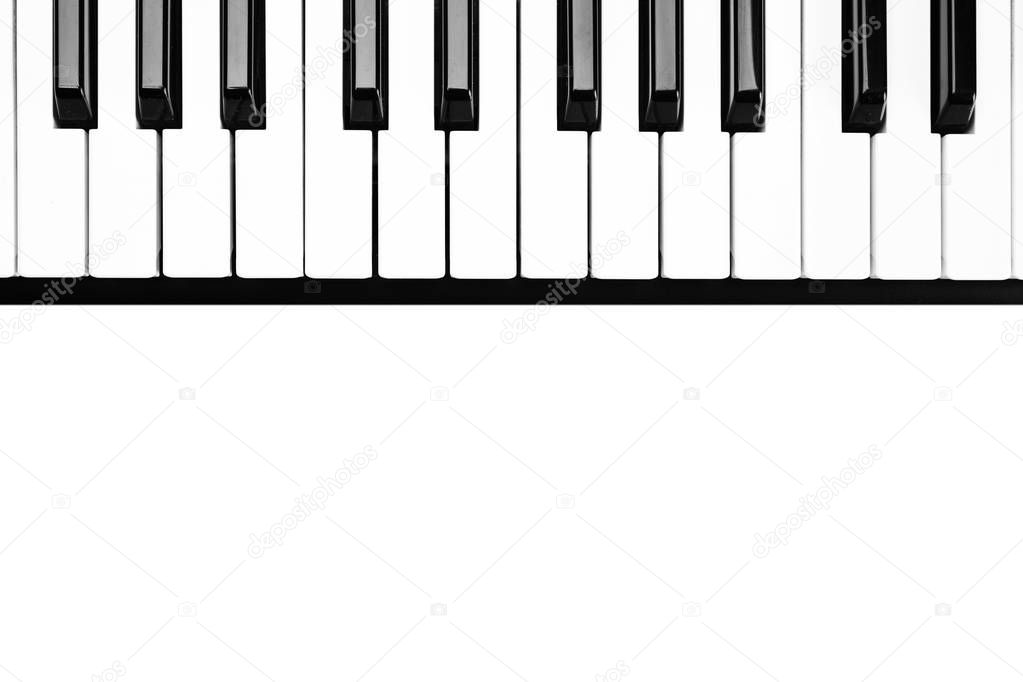 Keyboard keyboard instrument, composition on a white background.