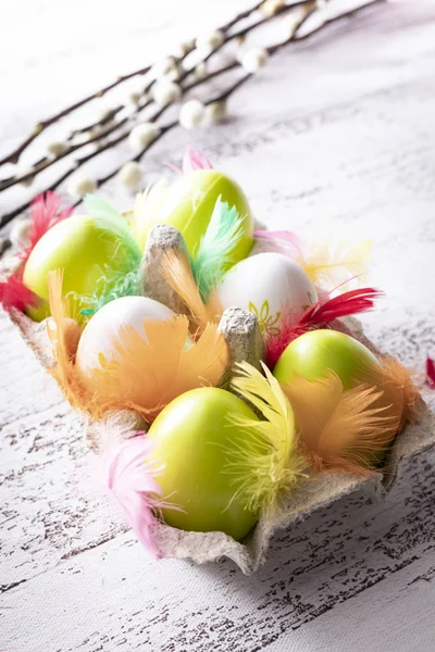 Colorful Easter eggs, happy, colorful Easter eggs — Stock Photo, Image