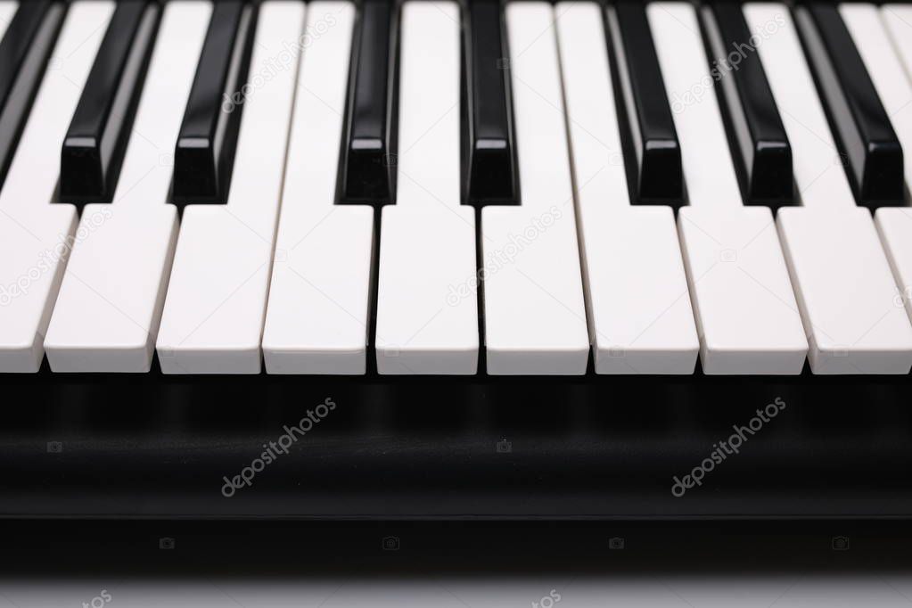 keyboard instrument, composition on a white background.