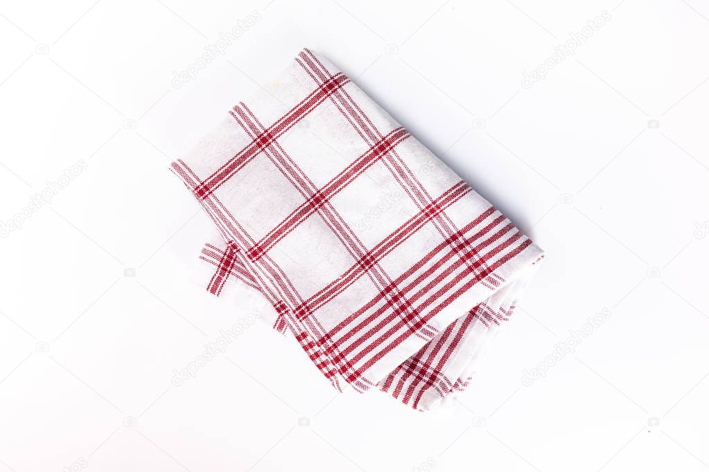 Kitchen cloth, linen cloth in red checkered