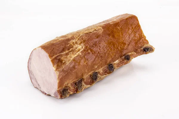 Свиная вырезка. Холодное мясо на белом фоне . — стоковое фото