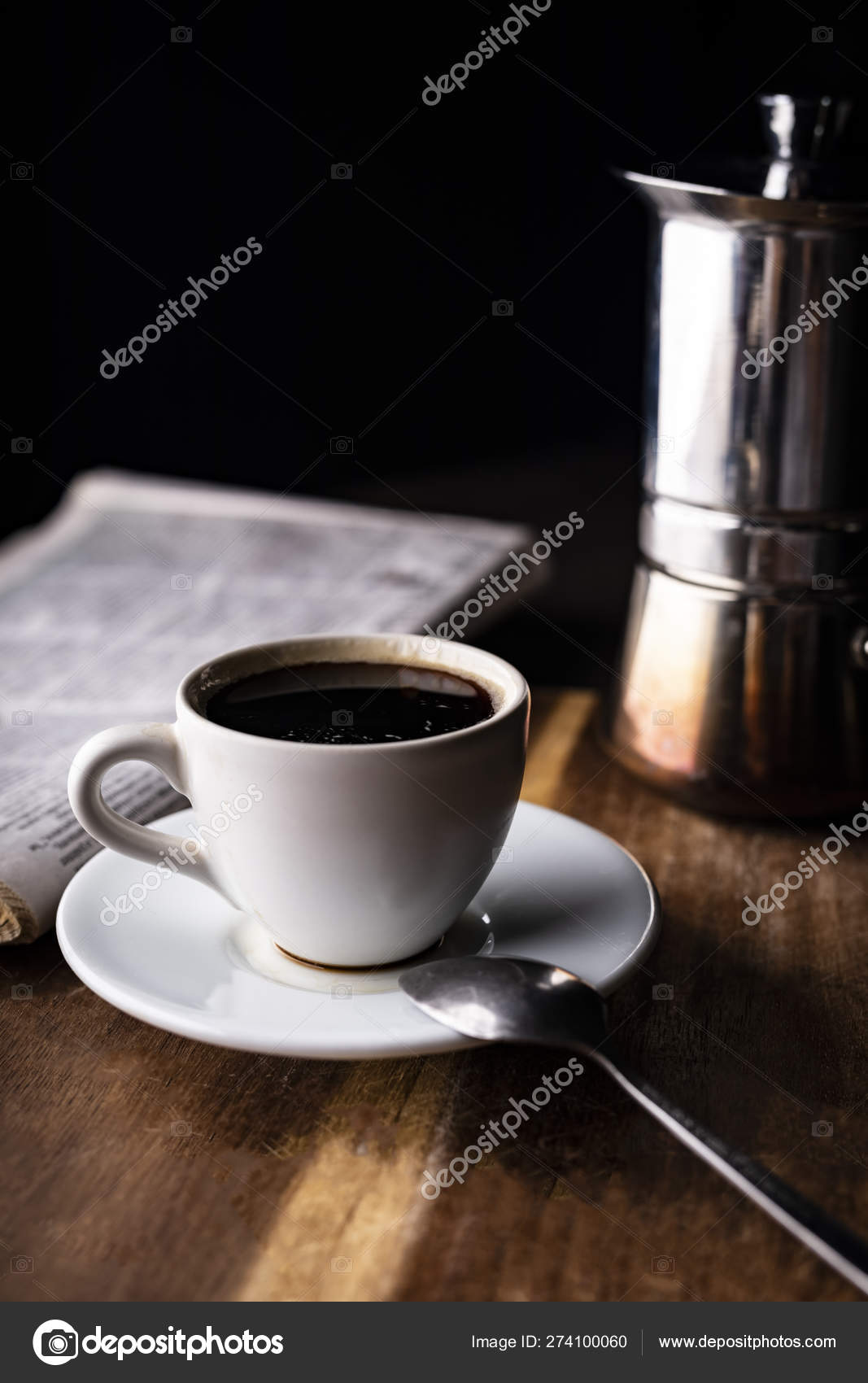 Mocha Coffee Machine And Cup Stock Photo - Download Image Now