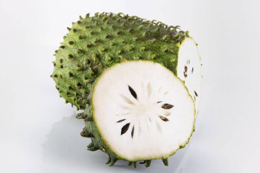 Guanabana, an exotic fruit. Sweet tropical green fruit clipart