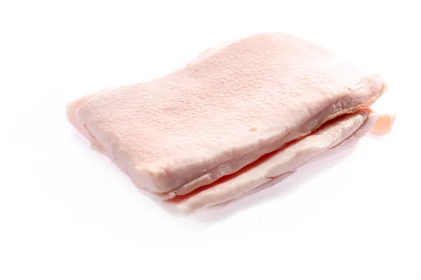 Graisse de porc sur fond blanc. Saindoux — Photo