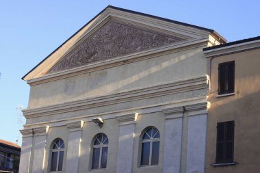 Goito Köyü, Lombardiya, İtalya, 26-11-13 tiyatro cephe