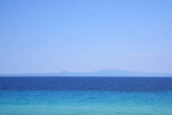 View Laguna Blu Beach Peninsula Kassandra City Thessaloniki Greece — Stock Photo, Image