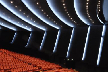 Vicenza, Veneto, İtalya, 19-12-07 şehrin yeni ortak tiyatro iç