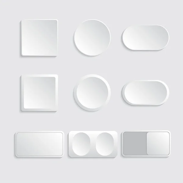 Κουμπιά Και Διακόπτες Που Λευκό Χρώμα Εικονογράφηση Διάνυσμα — Διανυσματικό Αρχείο