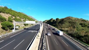 Malaga, İspanya - 6 Nisan 2019: Endülüs üzerinden Autovia del Mediteraneo