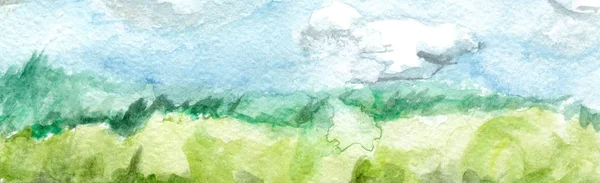 Paysage aquarelle abstrait dessiné à la main — Photo