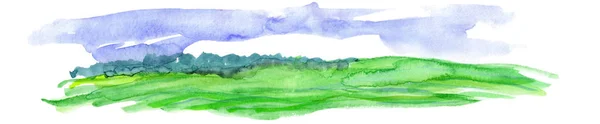 Paysage aquarelle dessiné à la main — Photo