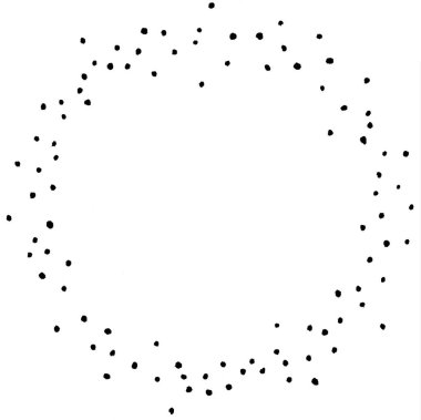 El Kaplama Yuvarlak İzole edilmiş Siyah Mürekkep Çerçevesi