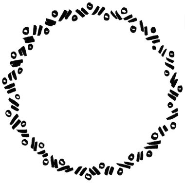 El Kaplama Yuvarlak İzole edilmiş Siyah Mürekkep Çerçevesi